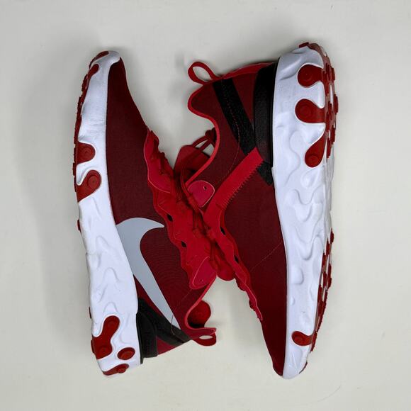Nike React Element 55 Sneakers Men's Sz 12 Red White L.2.1 Sporty Rugged - Picture 11 of 14